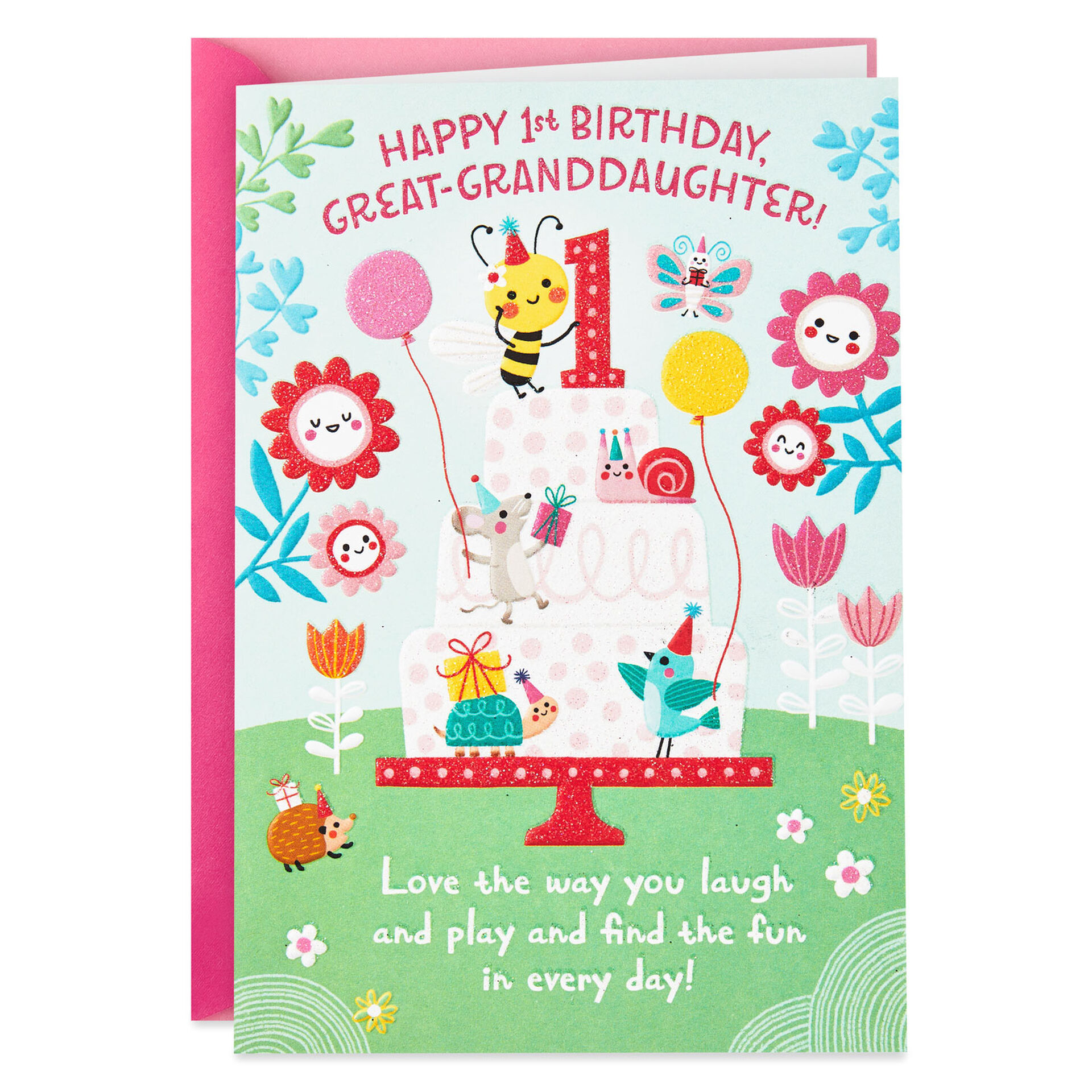 Bee-and-Cake-GreatGranddaughter-1st-Birthday-Card_299HKB6076_01