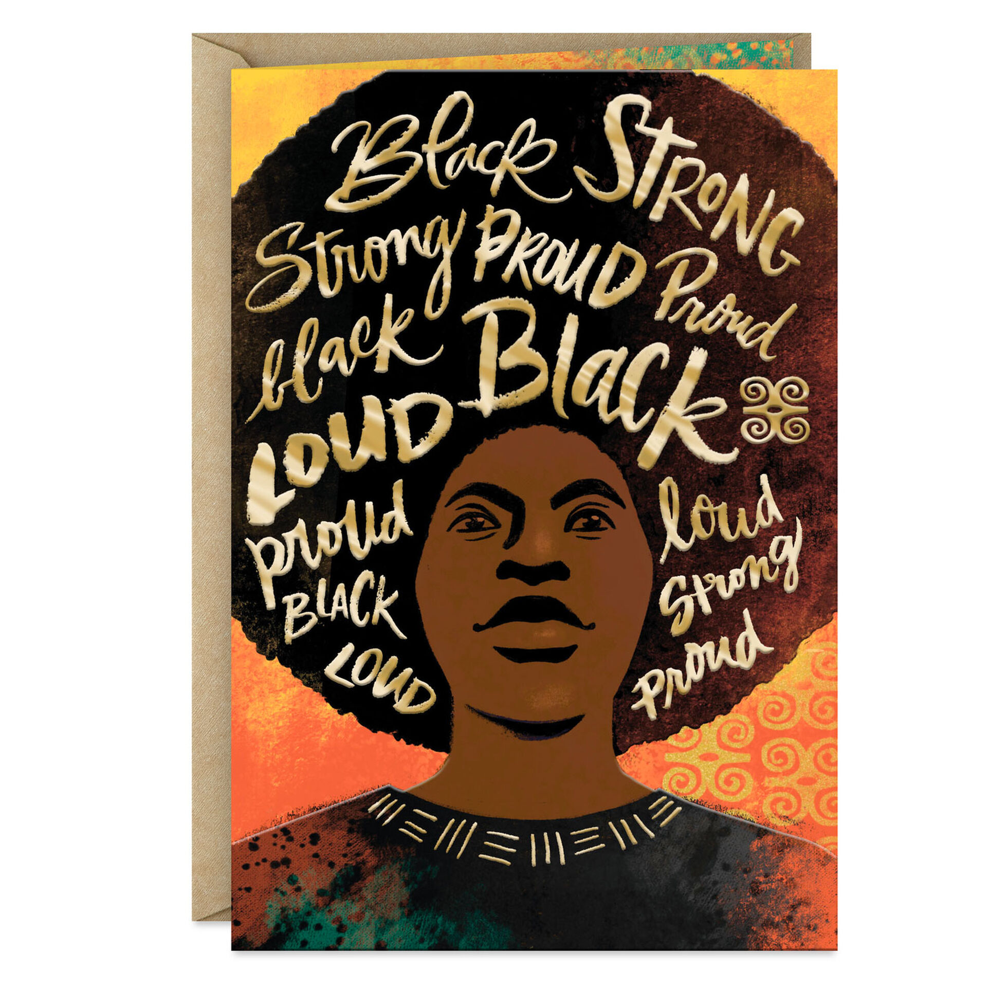Black-Woman-With-Afro-Proud-&-Strong-Inspirational-Card_399MHF1136_01