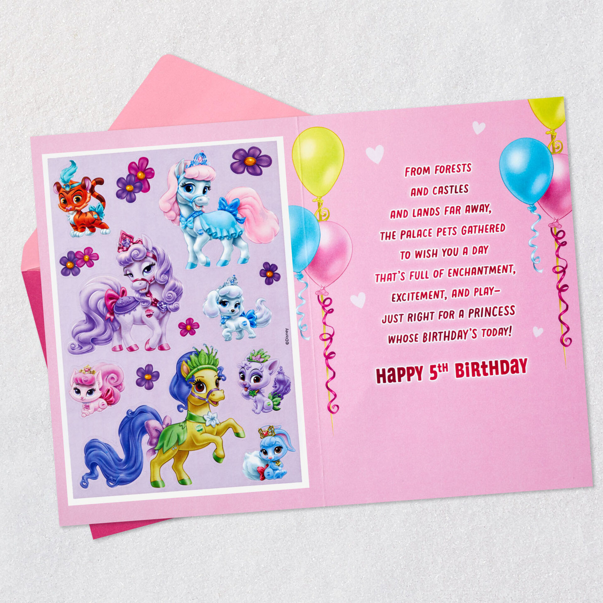 Disney-Princess-Pets-Stickers-5th-Birthday-Card-for-Her_399HKB9103_03