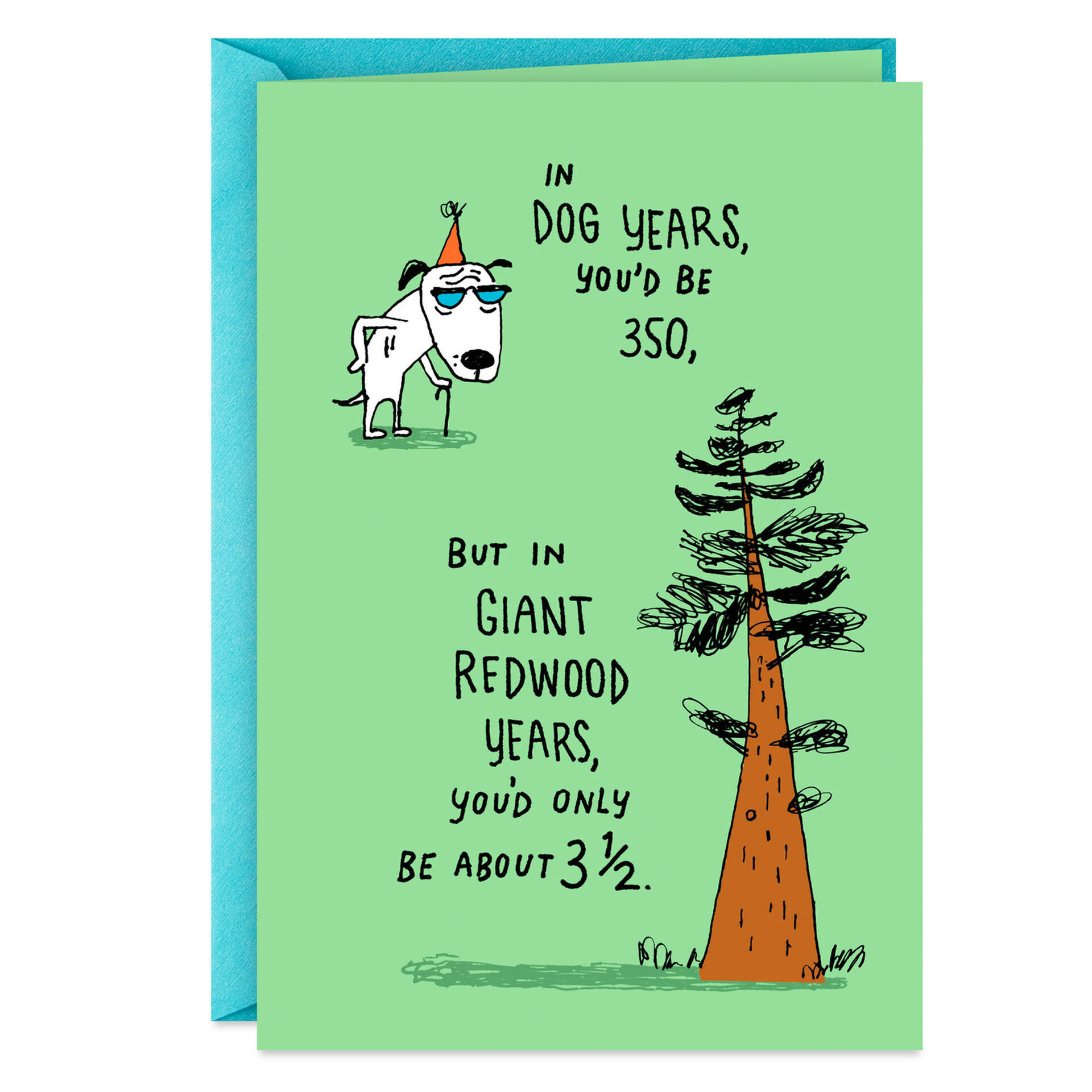 Dog-Years-and-Redwood-Tree-Funny-50th-Birthday-Card_399ZZB9493_01