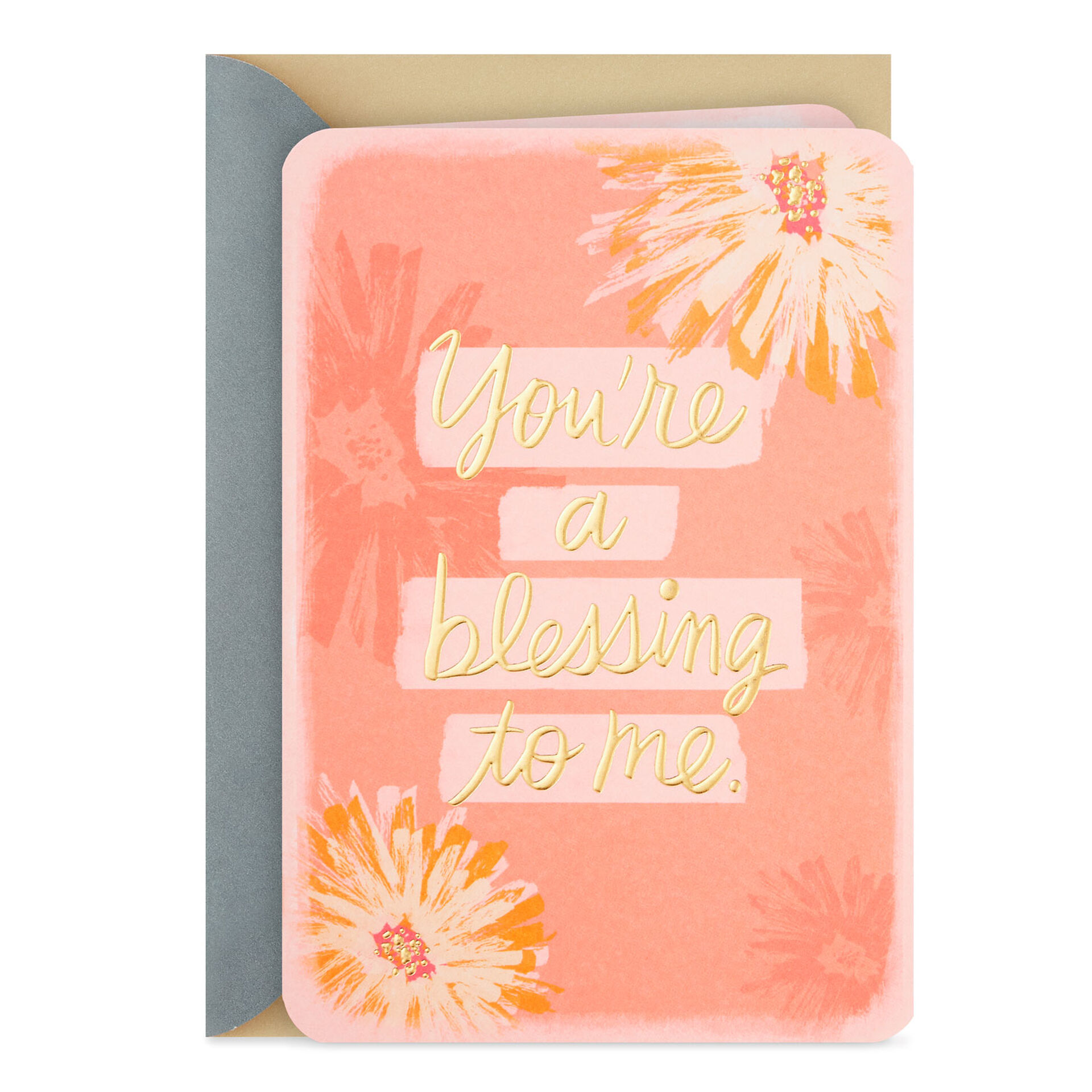 Flowers-on-Pink-Youre-a-Blessing-Card_299FCR1370_01