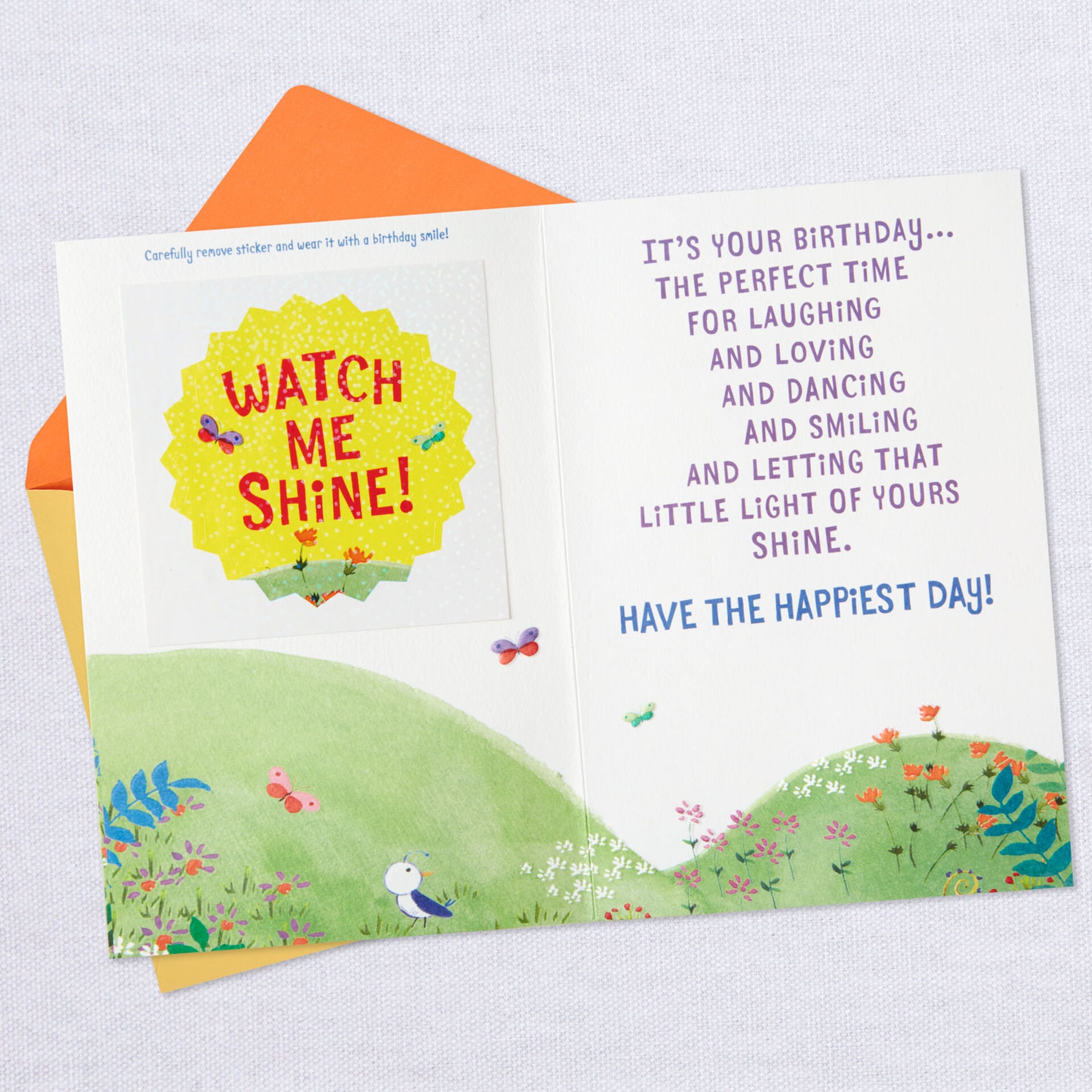 Girl-in-Field-Granddaughter-Birthday-Card-With-Sticker_399HKB5871_03