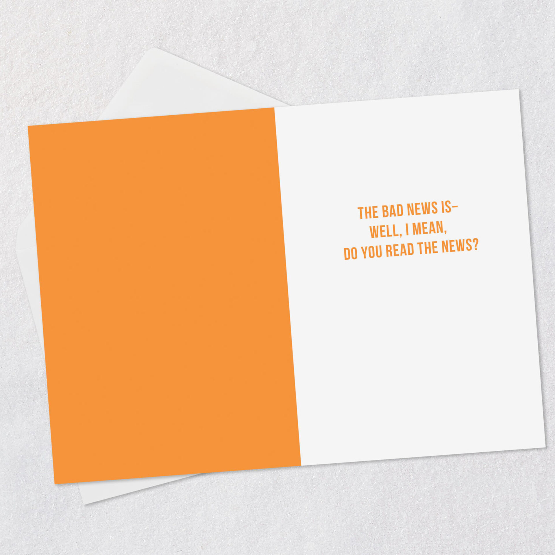 Good-&-Bad-News-Lettering-on-Orange-Funny-Birthday-Card_369ZZB4086_03