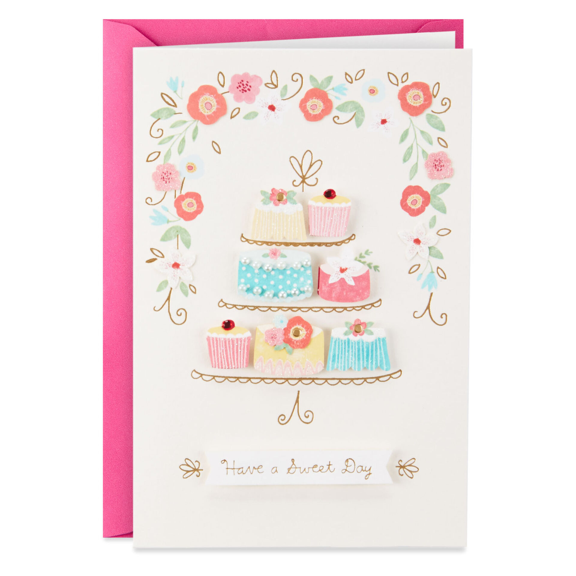 Mini-Cakes-&-Flowers-on-Stand-Birthday-Card-for-Her_599LAD9135_01