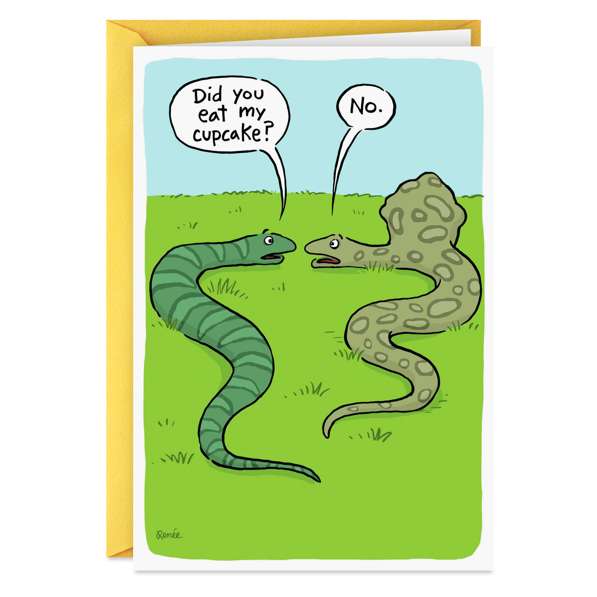 Two-Snakes-and-a-Cupcake-Funny-Birthday-Card_349ZZB2932_01