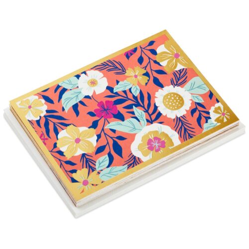 Coral-With-Flowers-Blank-Note-Cards-Pack-of-10-root-1199NOT1145_NOT1145_01.jpg_Source_Image