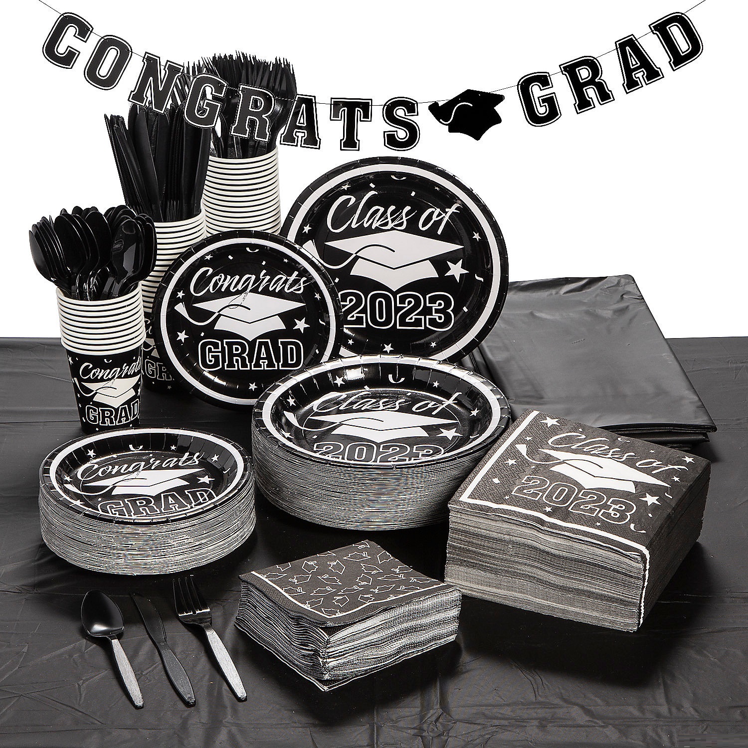 black-2023-congrats-grad-tableware-kit-for-50-guests_14208492