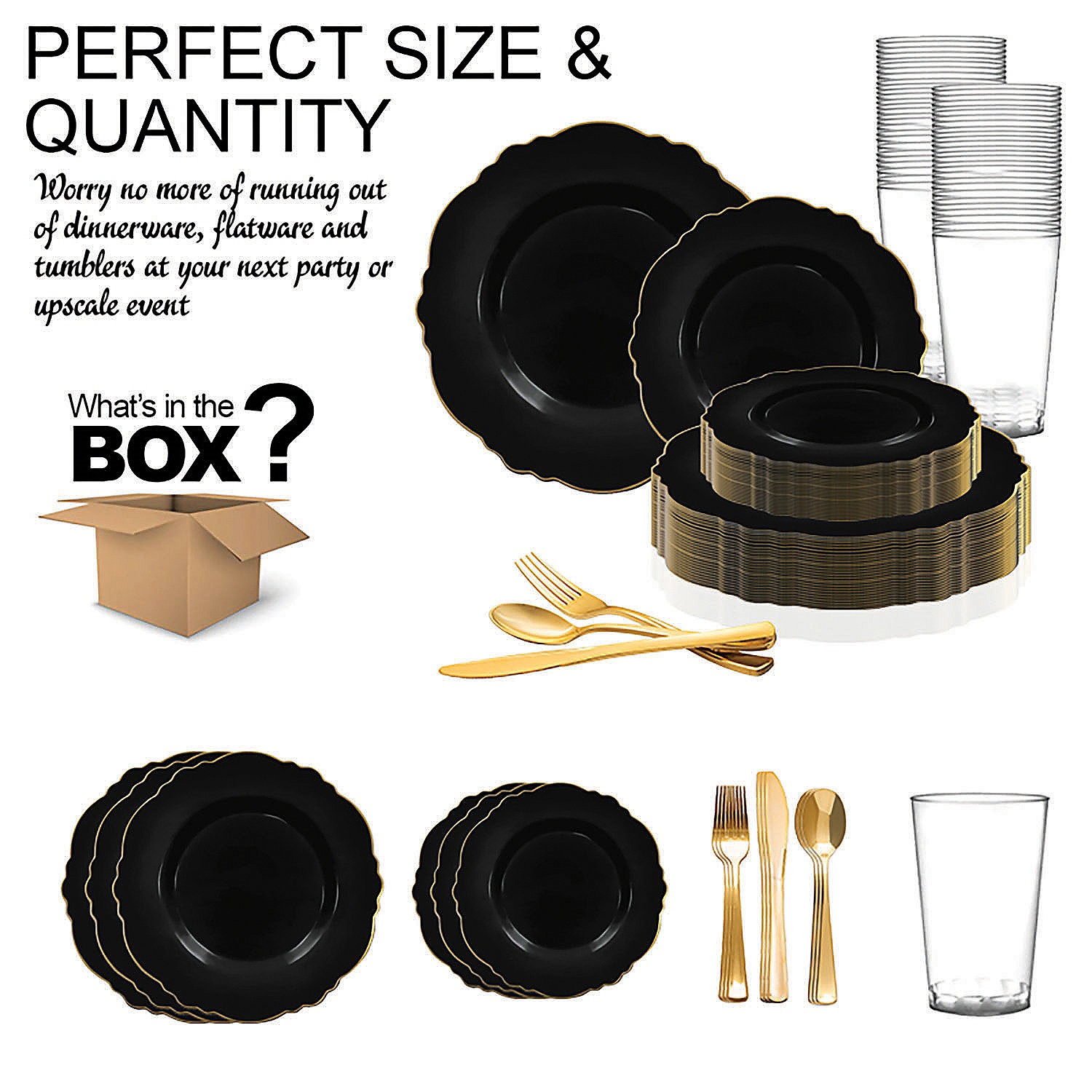 black-with-gold-rim-round-blossom-disposable-plastic-dinnerware-value-set-20-settings_14274139-a02
