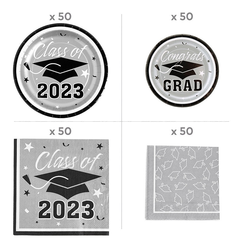 silver-2023-congrats-grad-tableware-kit-for-50-guests_14208543-a01