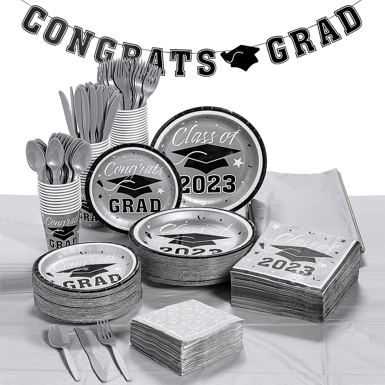 silver-2023-congrats-grad-tableware-kit-for-50-guests_14208543