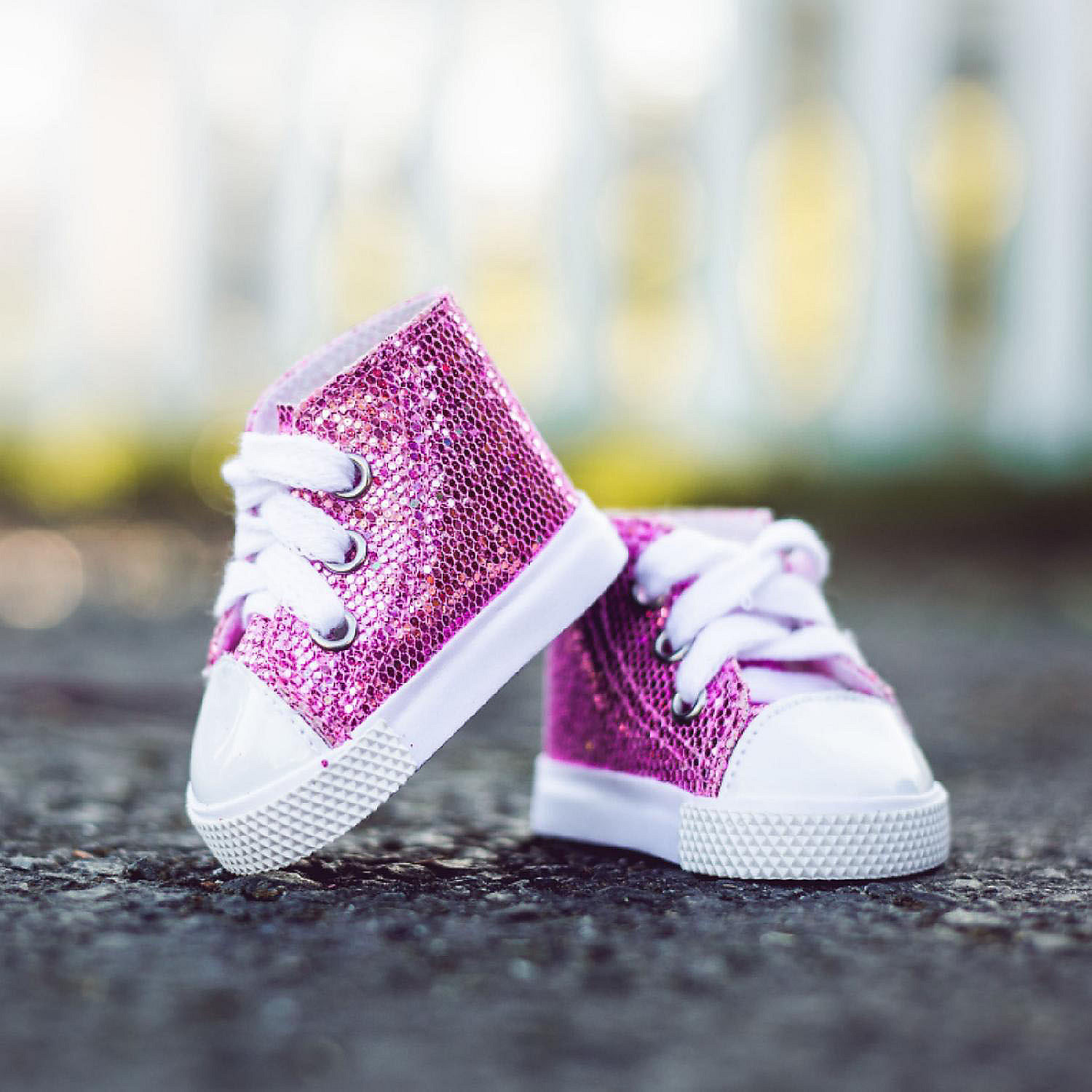the-queens-treasures-18-inch-girl-doll-clothing-shoes-pink-sparkle-high-cut-american-style-sneakers-complete-with-box_14320251$NOWA$